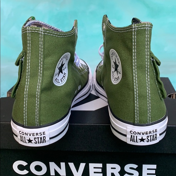 CONVERSE CTAS POCKET HI CYPRESS GREEN/BLACK/WHT WM - Picture 10 of 16